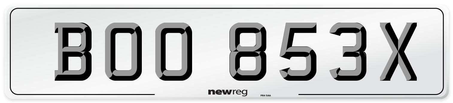 BOO 853X Number Plate from New Reg